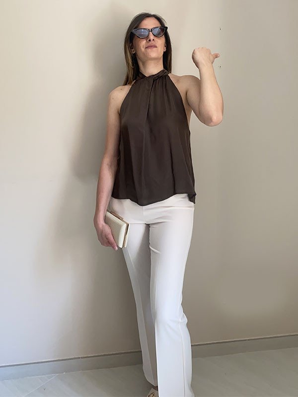 Blusa fiocco in misto seta - North Pole