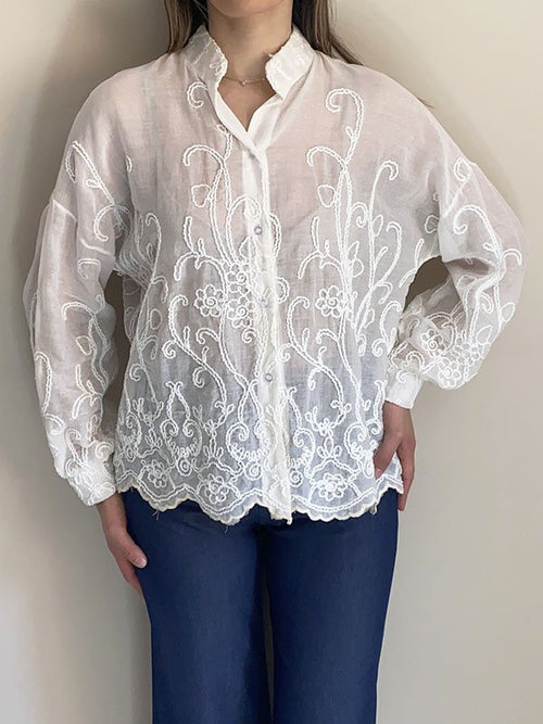 Camicia ricami in cotone - North Pole