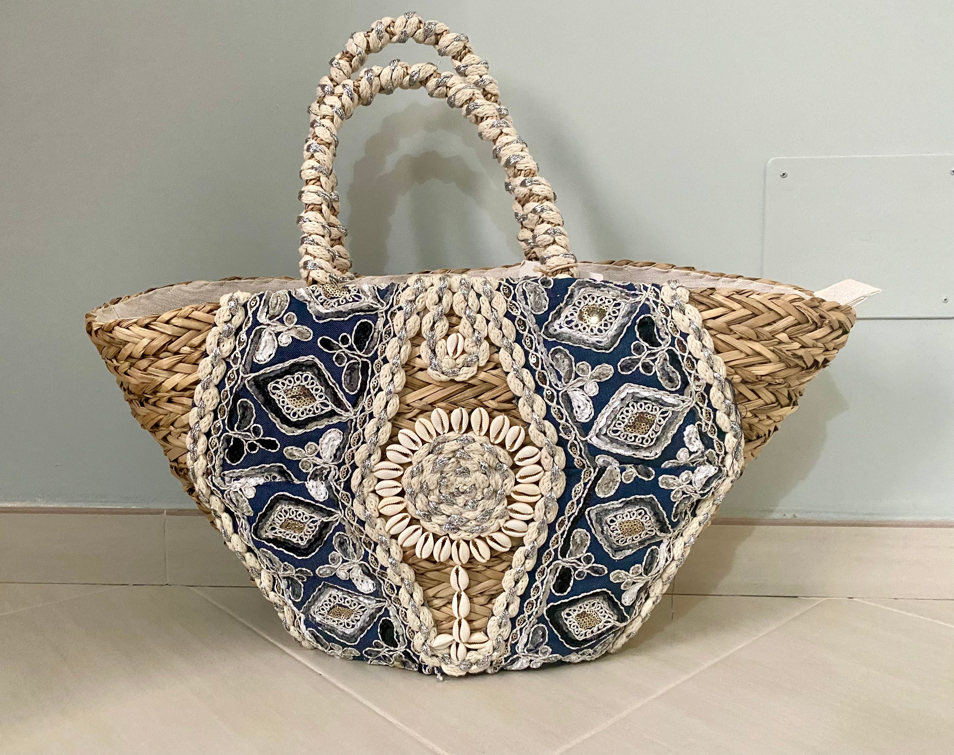 Borsa mare coffa con ricami