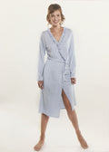 Vestaglia donna in cotone con rouche