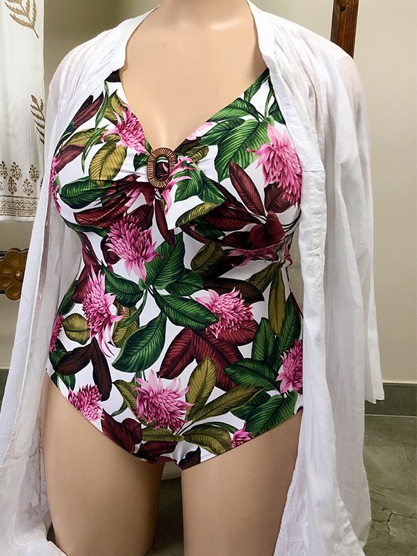 Costume intero fiori - Coppa D - SELMARK