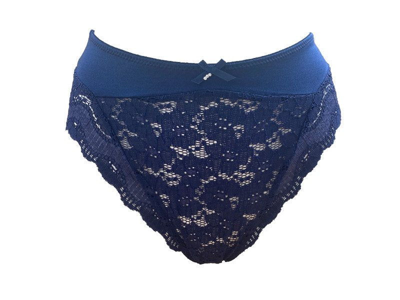 Slip in raso con pizzo - Vita alta - Evelyn - Damasco