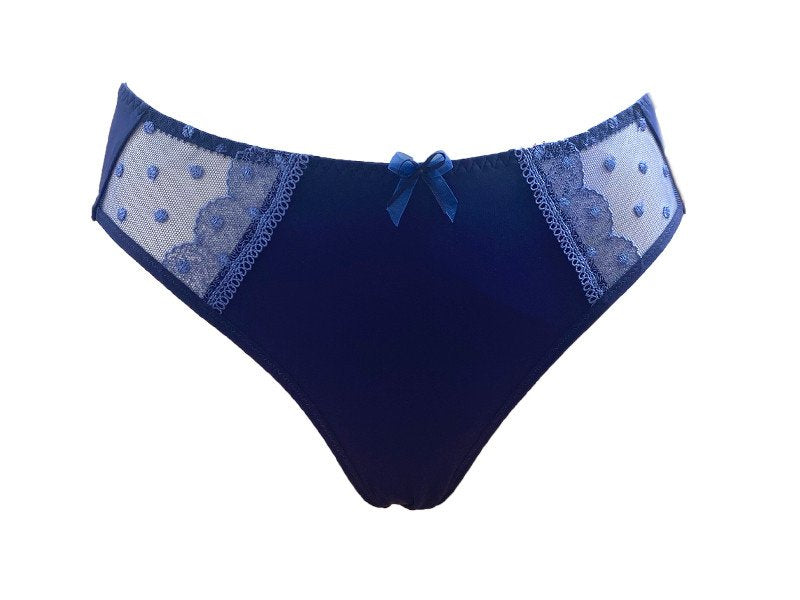Slip con inserto in tulle pois - vita bassa - Passionata by Chantelle - 5043