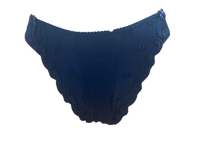 Slip in cotone con ricamo - vita alta