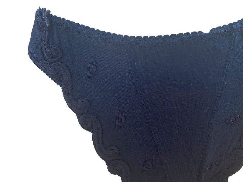 Slip in cotone con ricamo - vita alta