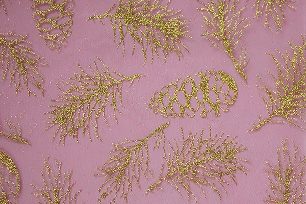 Organza Glitter Foglie Oro