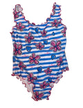 Costume intero bambina floreale