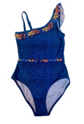 Costume intero bambina monospalla volant