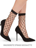 Calzino macrorete con strass- Philippe Matignon