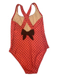 Costume intero bambina pois e fiocco