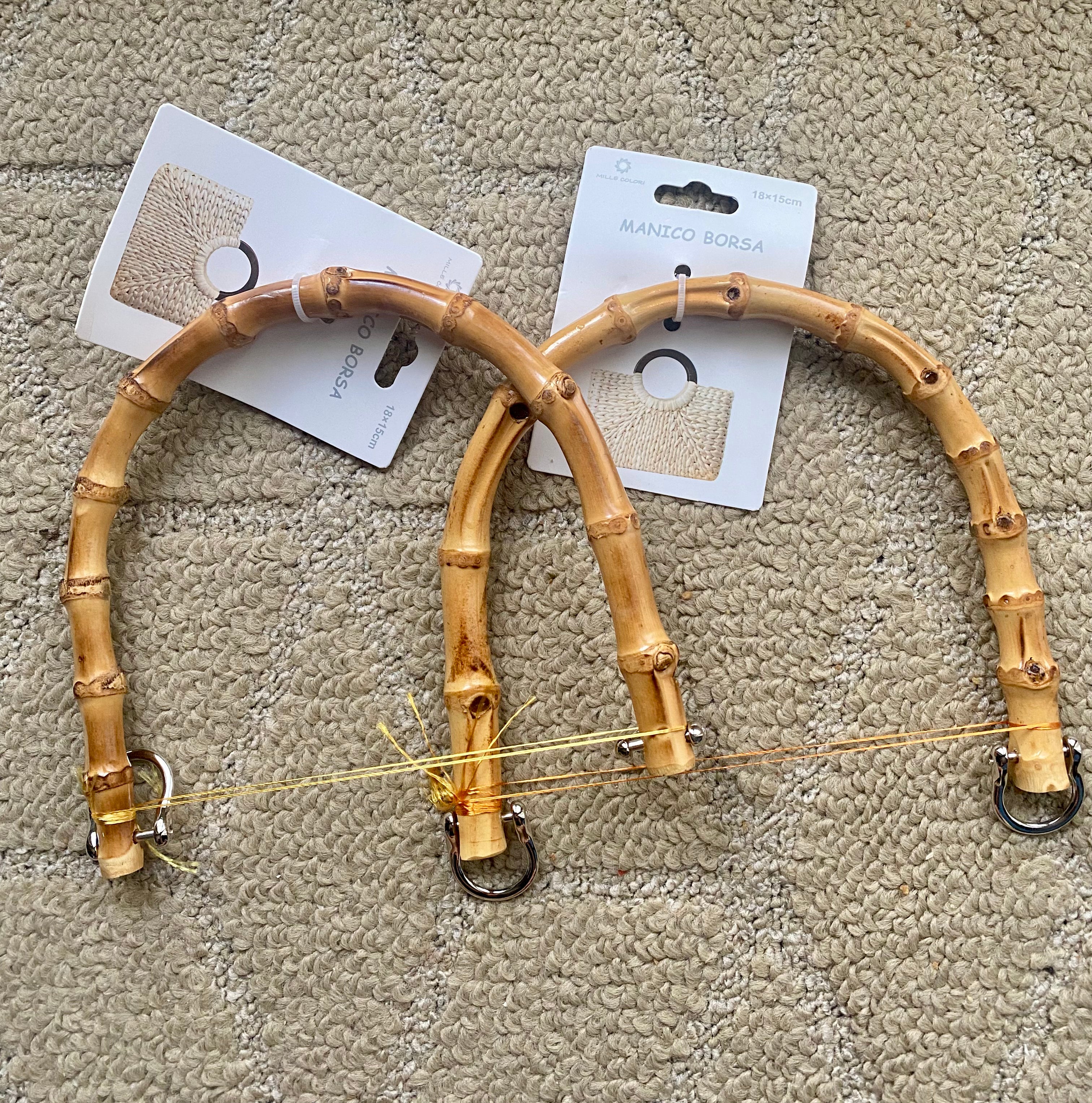 Manici per borse in legno con anello