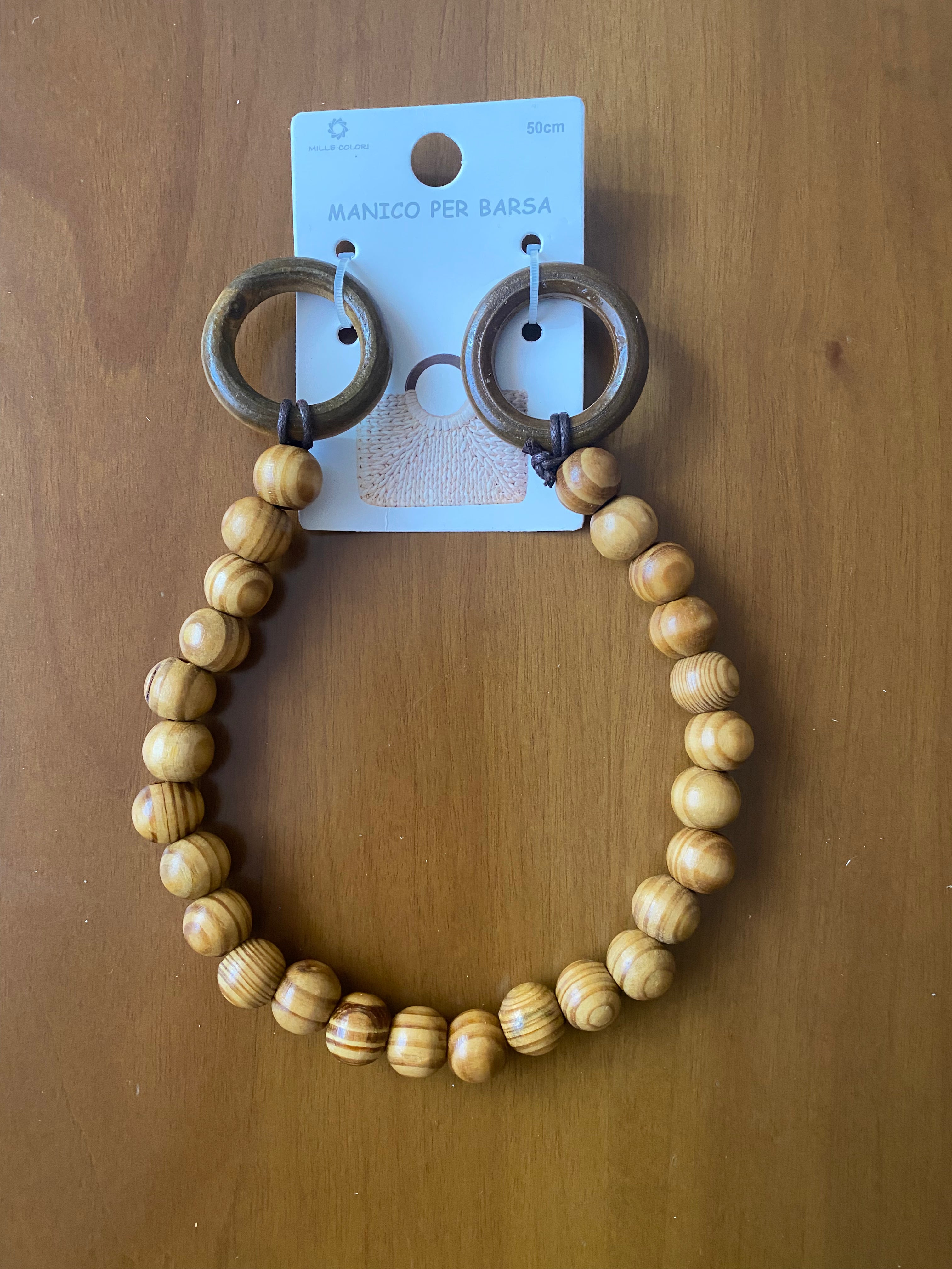 Manico per borsa in legno 50 cm