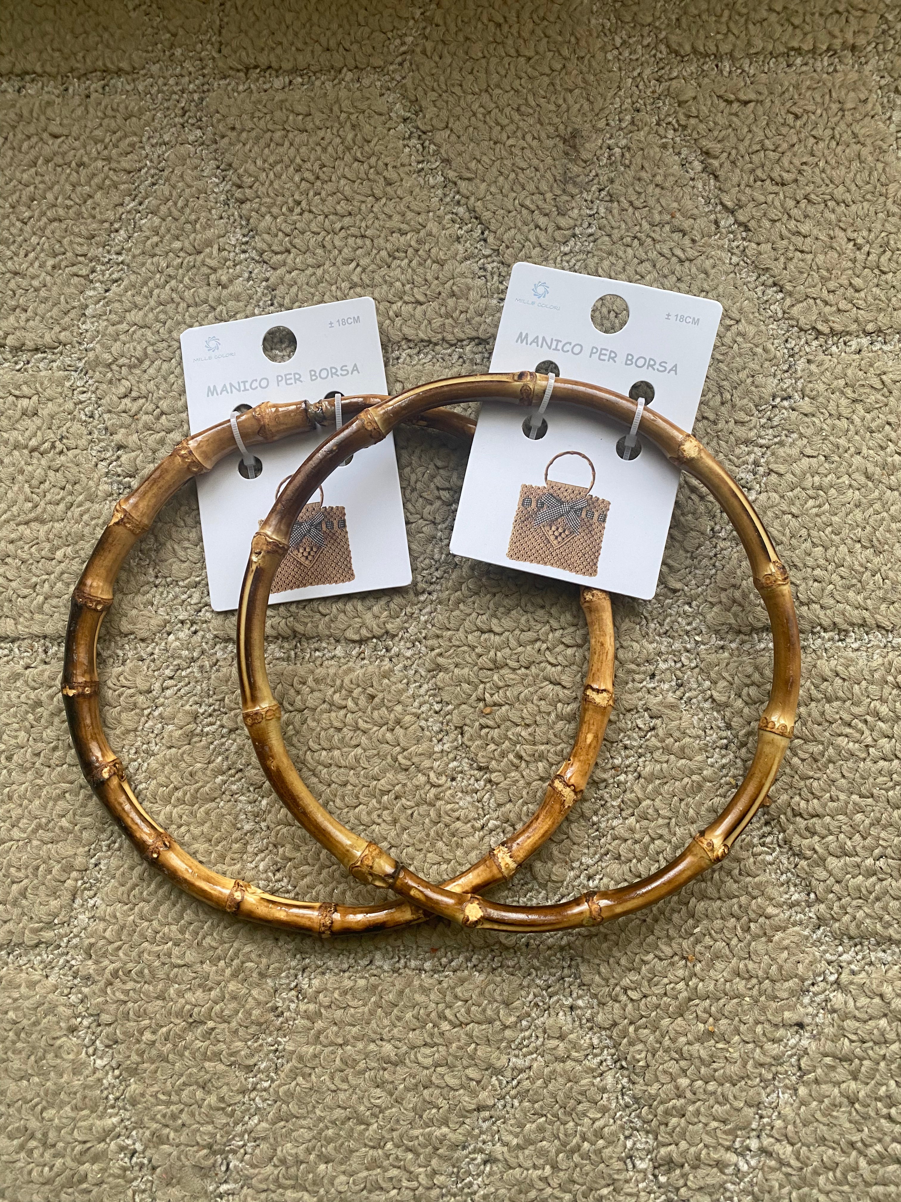 Manici per borsa rotondi in legno da 18 cm
